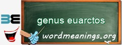 WordMeaning blackboard for genus euarctos